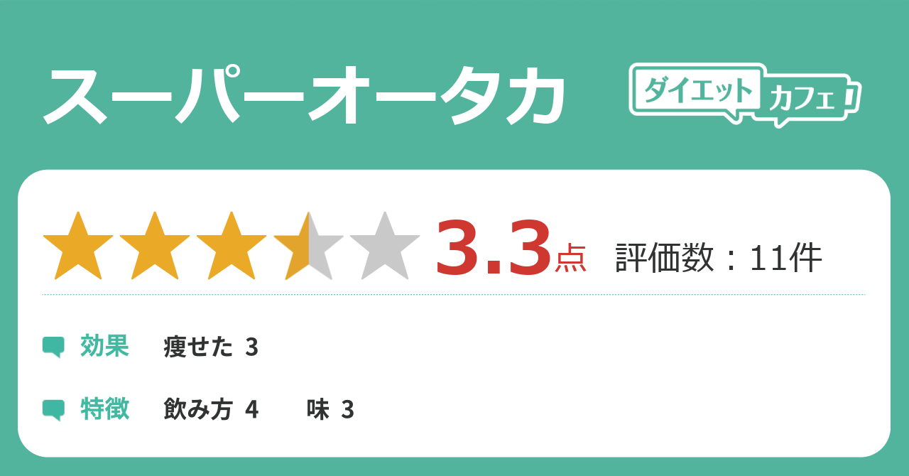 スーパーオータカの効果が13件の本音口コミから判明 ダイエットカフェ