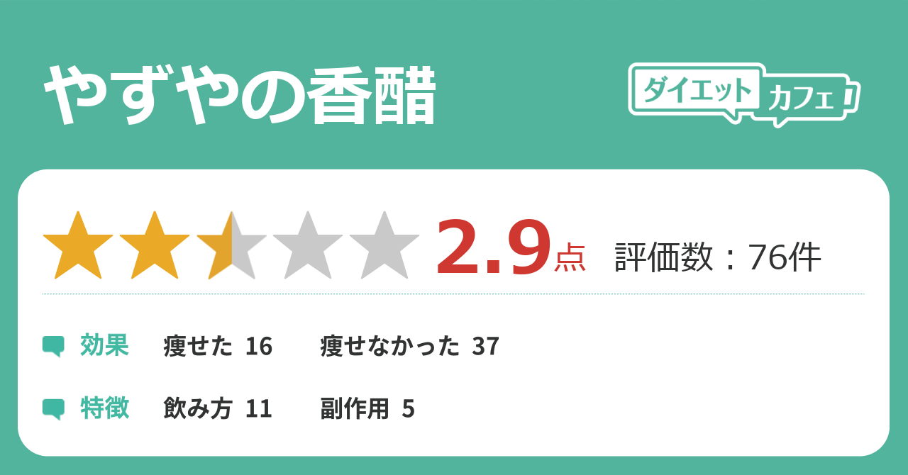 やずやの香醋の効果が75件の本音口コミから判明 ダイエットカフェ
