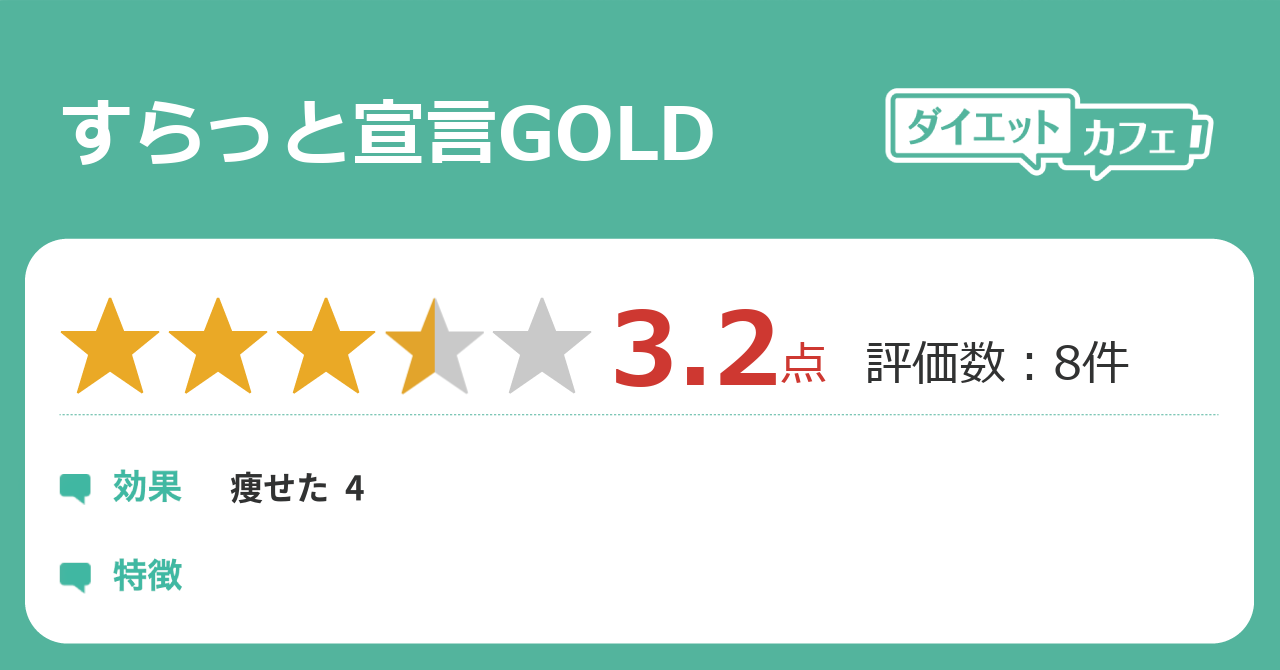 すらっと宣言GOLDの効果は？ - ダイエットカフェ
