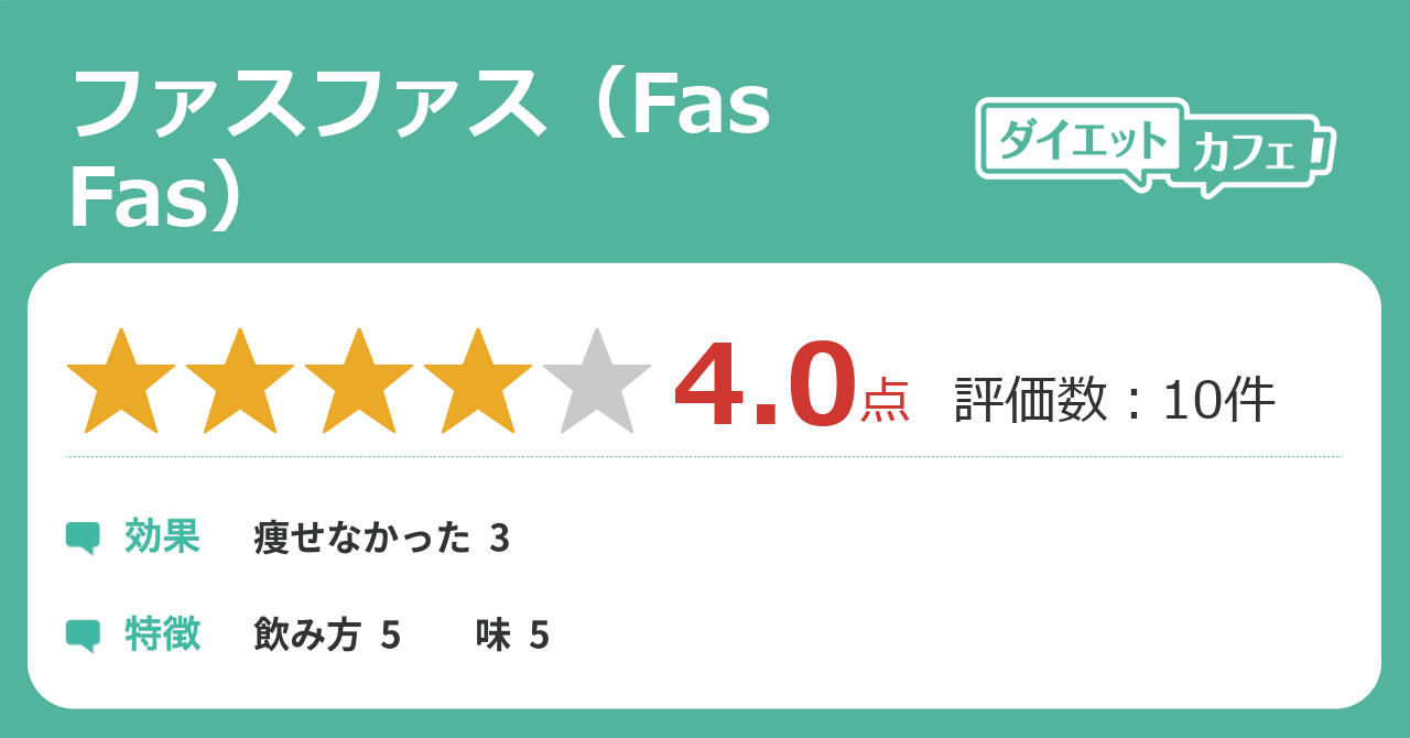 ファスファス Fasfas の効果は ダイエットカフェ