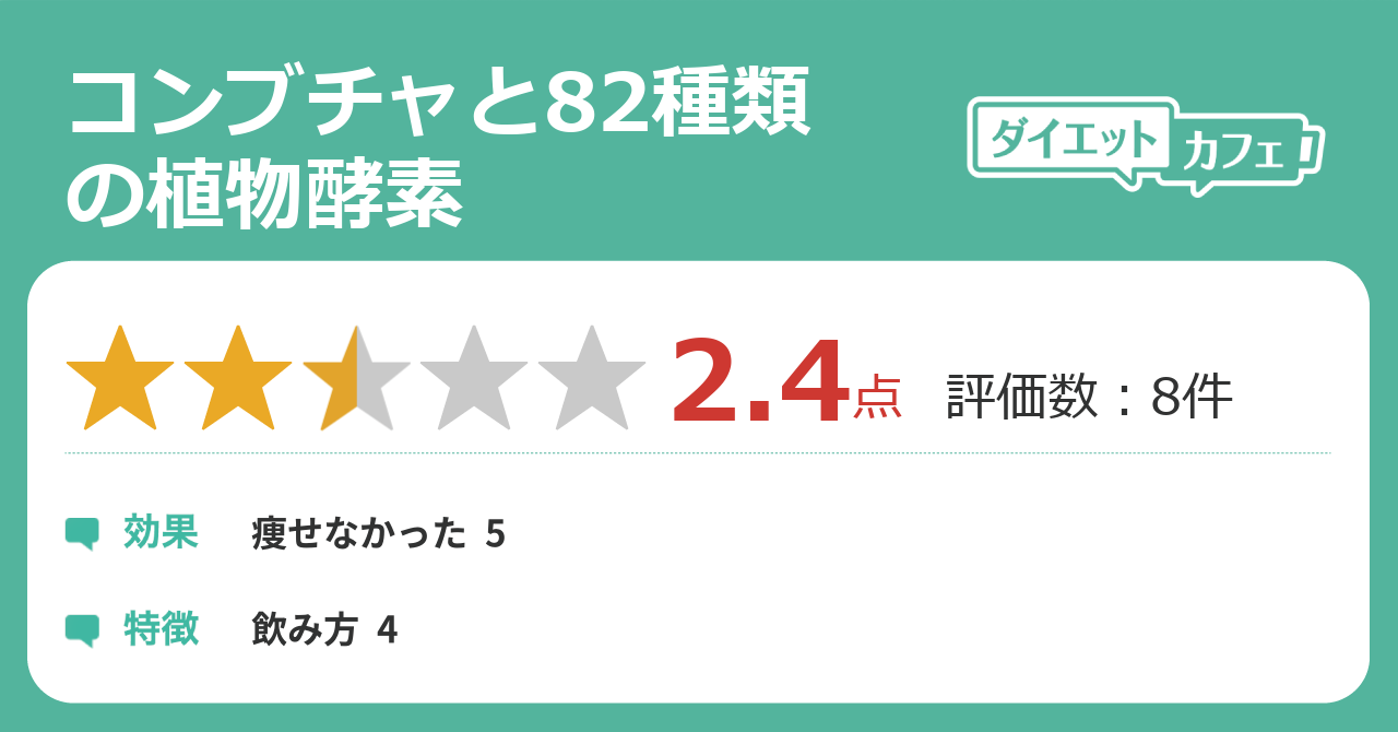コンブチャと82種類の植物酵素の効果は？ - ダイエットカフェ