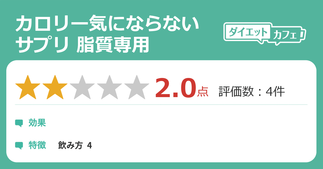 カロリー気にならないサプリ 脂質専用の効果は？ ダイエットカフェ